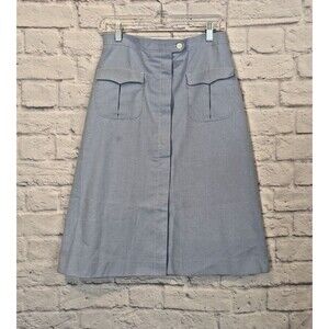 MJ Concepts Vintage Chambray button up midi skirt with pockets and hidden button